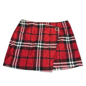 H&M Divided Y2K Red and Black Plaid Mini Skirt size 12